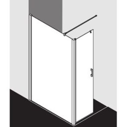 Kermi Liga panneau latéral LIT1L11020VAK 110x200cm, gauche, argent / brillant, verre de sécurité trempé, sur receveur de douche