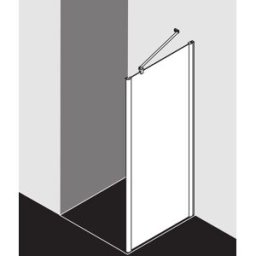 Kermi Pega panneau latéral PETWD08320VZK 83x200cm, verre de sécurité trempé argent brillant SR Arena C Clean, sur la zone de douche