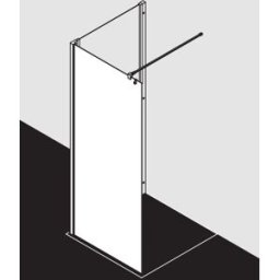 Kermi Liga paroi latérale LITWF09020VAK 90x200cm, argent / brillant, verre de sécurité trempé, avec stabilisation à 90 degrés