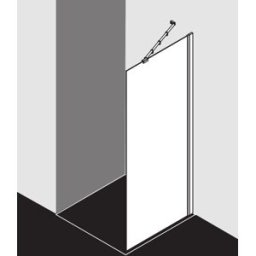 Kermi Ibiza 2000 panneau latéral I2TWG100201PK 100x200cm, argent mat brillant, verre de sécurité trempé clair, avec stabilisation à 45 degrés