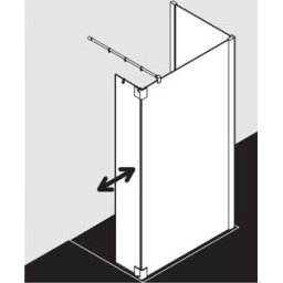 Kermi Pasa XP panneau latéral avec aile mobile PXT1R103201PK 103x200cm, argent mat brillant, verre de sécurité trempé clair, à droite, sur la zone de douche