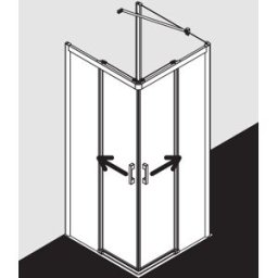 Kermi Pega porte d' Pega Kermi coulissante 2 pièces sans sol PEC2L08018VAK 80x185cm, argent brillant, verre de sécurité trempé, gauche, sur receveur de douche