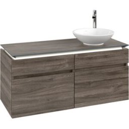 Villeroy und Boch Legato Villeroy et Boch vasque B582L0RK 120x55x50cm, meuble à droite, avec éclairage LED, Stone Oak