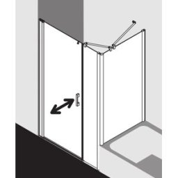 Kermi Pega porte battante 2000 -swing avec panneau fixe PE1OL10318VZK 103x185cm, verre de sécurité trempé argent brillant SR Arena C Clean, gauche, sur la zone de douche