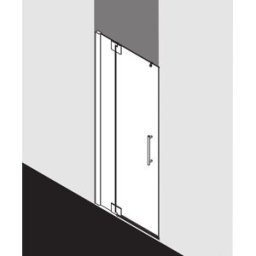 Kermi Pasa XP porte battante 2000 -à battant avec panneau fixe PX1TL120181PK 120x185cm, argent mat brillant, verre de sécurité trempé clair, gauche