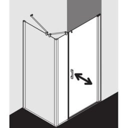 Kermi Pega porte battante 2000 -swing avec panneau fixe PE1OR10318VUK 103x185cm, verre de sécurité trempé argent brillant SR Opaco, à droite, sur la zone de douche