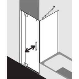 Kermi Pasa XP porte battante 2000 -fl.Champ fixe pour paroi latérale PX1WL078201PK 78x200cm, argent mat brillant, verre de sécurité trempé clair, gauche, sur la zone de douche