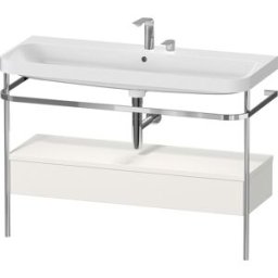 Combinaison lavabo pour meuble Duravit Happy D.2 Plus HP4844E39390000 117,5x49cm, avec console en métal, 2 trous pour robinetterie, nordic blanc