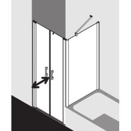 Kermi Pega porte battante PEPTD08520VPK 85x200cm, argent brillant, verre de sécurité trempé clair, sur receveur de douche
