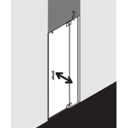 Kermi Filia XP porte battante avec panneau fixe pour niche FX1TR11018VAK 110x185cm, argent brillant, verre de sécurité trempé, droite