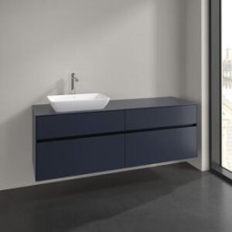 Villeroy und Boch Meuble sous-vasque Villeroy et Boch Collaro C121B0VQ 160x54,8x50cm, vasque à gauche, éclairage LED 12W, bleu marine
