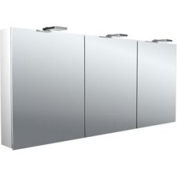 Armoire à miroir éclairée en saillie style Emco pure 2 979705307 1600x721mm, avec éclairage supérieur à LED, 3 portes, aluminium