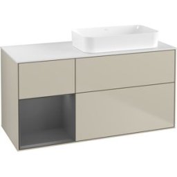 Villeroy und Boch Villeroy et Boch Finion Villeroy et Boch F681GKHH 120x60.3x50.1cm, tablette gauche anthracite mat, Sand Matt Lacquer