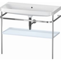 Combinaison lavabo pour meuble Duravit Happy D.2 Plus HP4838N9797 97,5 x 49 cm, sans trou pour robinetterie, finition satinée bleu clair, avec console en métal
