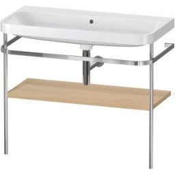 Duravit Happy D.2 Plus combinaison lavabo pour meuble HP4838N7171 97,5 x 49 cm, sans trou pour robinetterie, chêne méditerranéen, avec console en métal