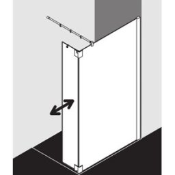 Kermi Pasa XP panneau latéral avec aile mobile PXT1R07820VPK 78x200cm, argent brillant, verre de sécurité trempé transparent, à droite, sur la zone de douche