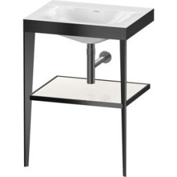 Duravit XViu vasque combinaison XV4714NB285 60 x 48 cm, sans trou pour robinet, blanc haute brillance, avec console en métal, noir mat