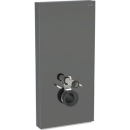 Geberit Monolith module de toilette mural 131022JK5 hauteur 101cm, façade verre lave, côté aluminium chrome noir