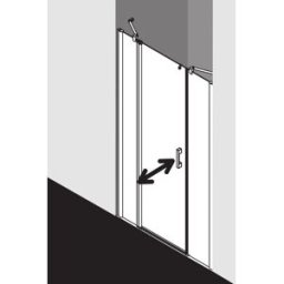 Kermi Pega porte battante 2000 -swing avec panneau fixe PE1AL10320VZK 103x200cm, verre de sécurité trempé argent brillant SR Arena C Clean, gauche, sur la zone de douche