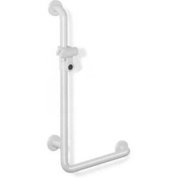 Hewi 801 poignée coudée 801.33D22098 1250 x 600 mm, blanc de sécurité, antimicrobien, avec support de douche