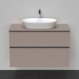 Duravit D-Neo DE496804343 100 x 55 cm, Basalte Mat , suspendu, 2 tiroirs, plaque console 2000