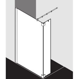 Kermi Pasa XP panneau latéral avec aile mobile PXT1L07520VAK 75x200cm, argent brillant, verre de sécurité trempé transparent, gauche, sur receveur de douche