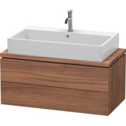 L-Cube Duravit vasque LC580807979 92 x 47,7 cm, noyer naturel, pour console, 2 tiroirs