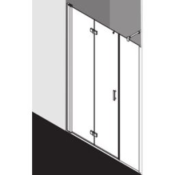 Kermi porte pliante Diga avec panneau fixe en niche DI2OL11018VPK 110x185cm, argent brillant, verre de sécurité trempé clair, gauche