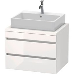 Duravit DuraStyle vasque DS531601843 70 x 54,8 cm, blanc mat / basalte mat, pour console, 2 tiroirs