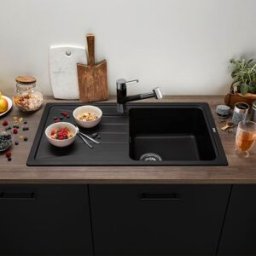 Blanco Sona 5 S évier 519671 86x50cm, PuraDur anthracite, réversible, sans télécommande de vidange