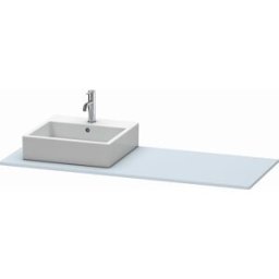 Duravit console XSquare XS060GL9797 140x55cm, avec découpe 2000 , gauche, bleu 2000 soie satinée