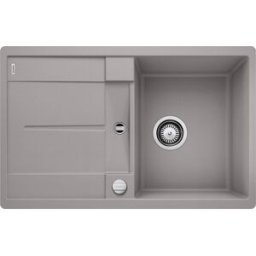 Blanco évier 519082 77 x 49 cm, PuraDur alumetallic, réversible, télécommande de vidange avec commande rotative