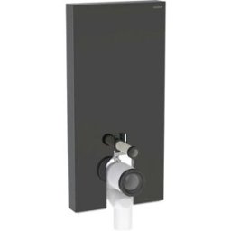 Geberit Monolith pied module WC 131003SJ6 hauteur de construction 101cm, verre avant noir, côté aluminium noir chromé