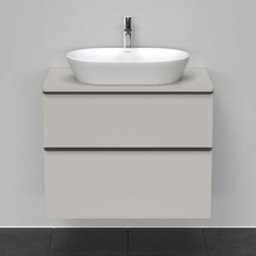 Duravit D-Neo DE496700707 80 x 55 cm, Gris Béton Mat , suspendu, 2 tiroirs, plaque console 2000