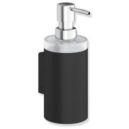 Hewi System 900 Distributeur de savon/désinfectant avec support 900.06.00060 DC verre/acier inoxydable thermolaqué, noir mat