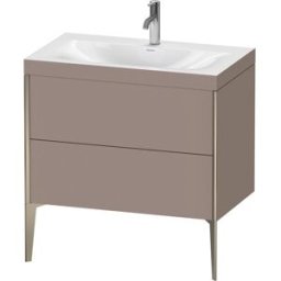 Duravit XViu Table de toilette XV4710OB143C 80x48cm, 2 2000 - out, Match2 trou de coulée, champagne mat, Cadres C, le basalte mat