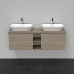 Duravit D-Neo sous-lavabo DE4950B3535 140 x 55 cm, chêne terra, suspendu, 801 , 2000 console plate, vasque des deux côtés
