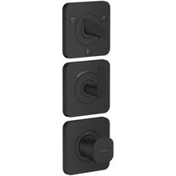Hansgrohe Axor Citterio C module thermostat 380/120, 49711670 coupe cubique, noir mat, encastré, avec rosaces