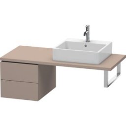 Duravit L-Cube meuble bas LC583604343 42 x 54,7 cm, basalte mat, pour console, 2 tiroirs