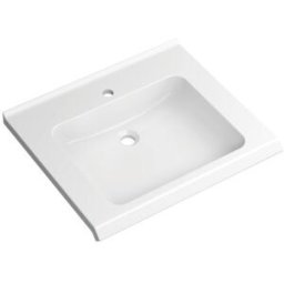 Hewi vasque en fonte minérale 950.13.101 65 x 56 cm, blanc , avec trou pour robinetterie et trop-plein
