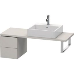 Duravit L-Cube meuble bas LC582500707 32 x 47,7 cm, gris béton mat, pour console, 2 tiroirs