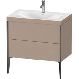 Duravit XViu Table de toilette XV4710OB275C 80x48cm, 2 2000 - out, Match2 trou de coulée, noir mat, Cadres C, le lin