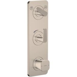 Hansgrohe Axor Citterio C module thermostat 380/120, 49701820 coupe cubique, nickel brossé, encastré, avec plaque