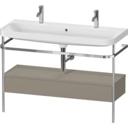 Duravit Happy D.2 Plus combinaison lavabo pour meuble HP4854O92920000 117,5x49cm, avec console en métal, gris pierre satiné mat