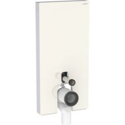Geberit Monolith module de toilettes au sol 131203JL5 hauteur 101cm, façade en verre gris sable, côté aluminium