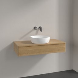 Villeroy und Boch Meuble sous-vasque Villeroy et Boch Antao K09011HN 100x19x50cm, plan vasque couleur chêne miel, chêne miel