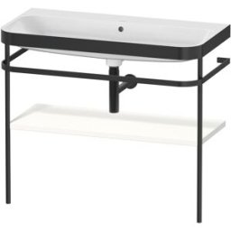 Combinaison lavabo pour meuble Duravit Happy D.2 Plus HP4738N3636 97,5 x 49 cm, sans trou pour robinetterie, blanc , avec console en métal