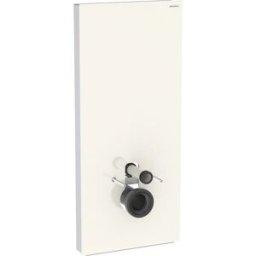 Geberit Monolith module de toilettes suspendu 131031JL5 hauteur 114cm, façade en verre gris sable, côté aluminium