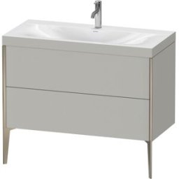 Duravit XViu Table de toilette XV4711OB107C 100x48cm, 2 2000 - out, Match2 trou de coulée, champagne mat, Cadres C, gris béton mat