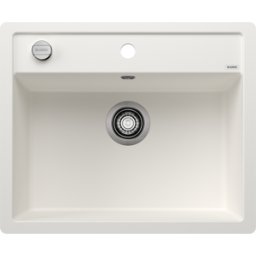 Blanco évier 514771 60,5 x 50 cm, PuraDur blanc, télécommande de vidange avec commande rotative